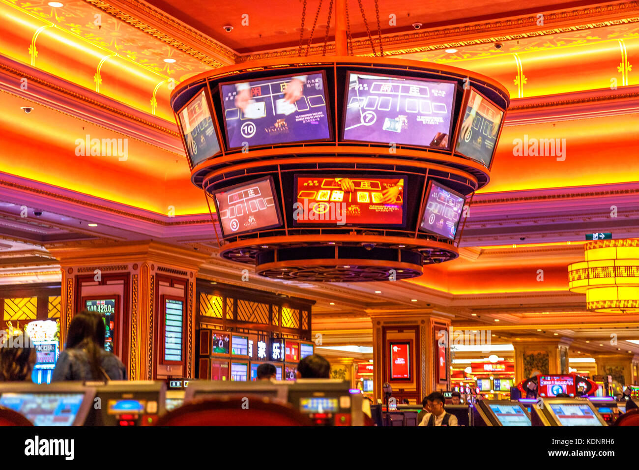 Venetian Casino screens Stock Photo
