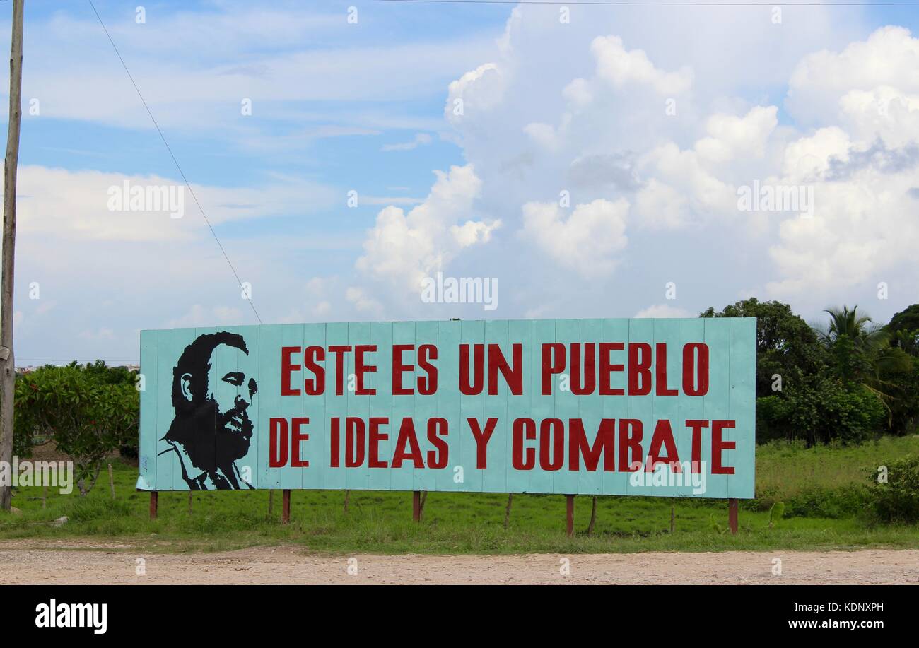 Fidel Castro Propaganda Stock Photo