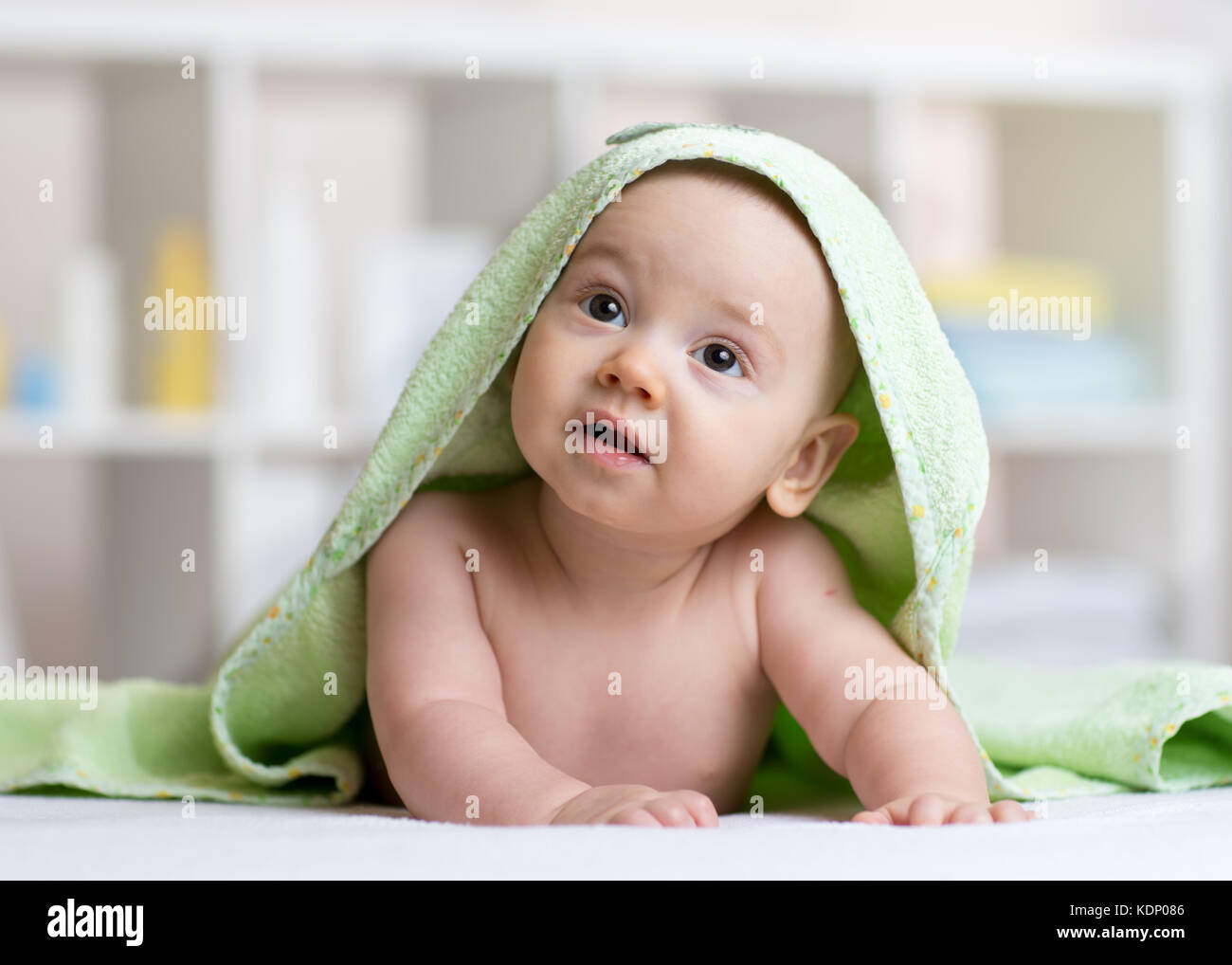 cute baby in towel