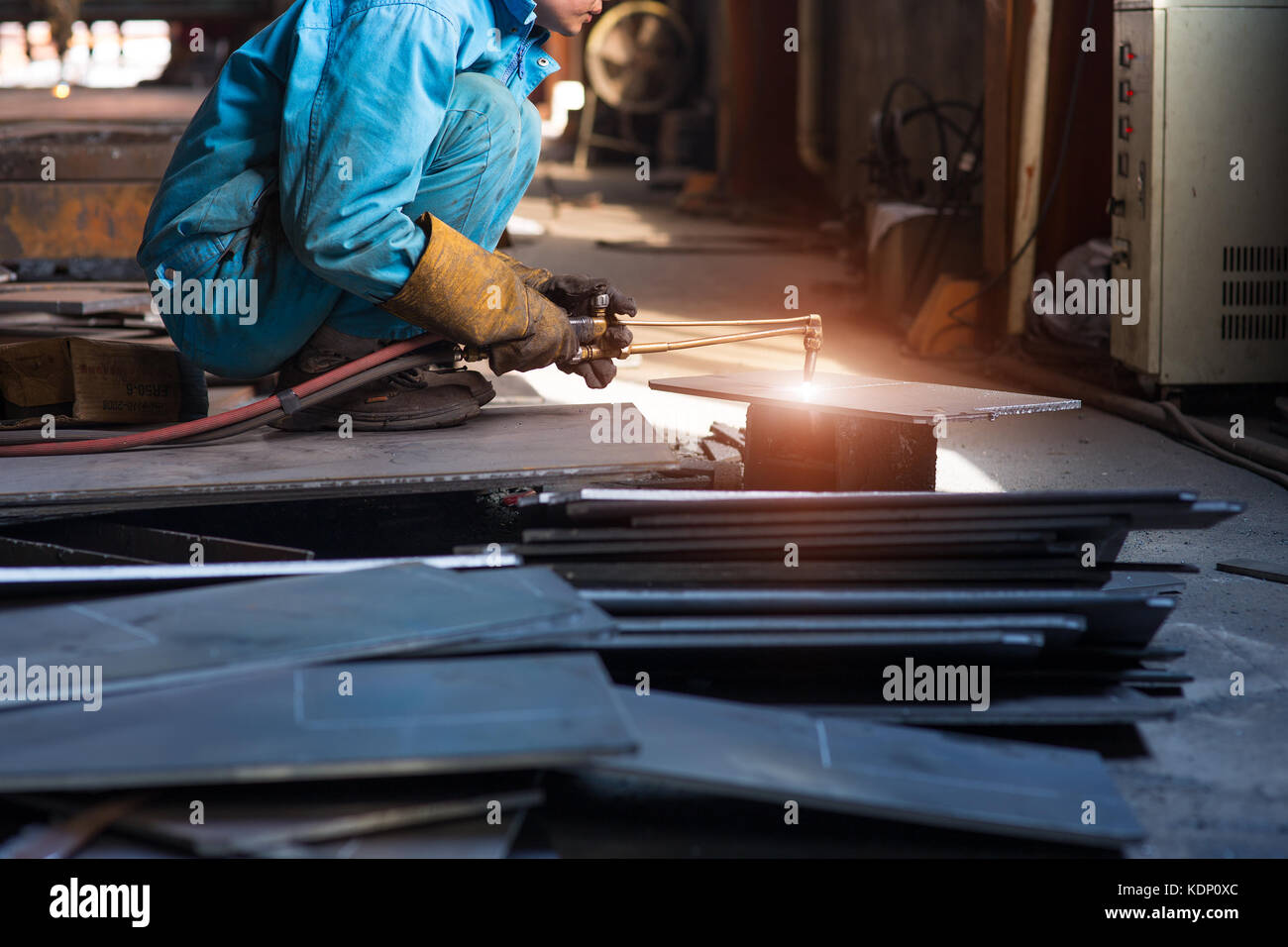 welding with mig-mag method Stock Photo