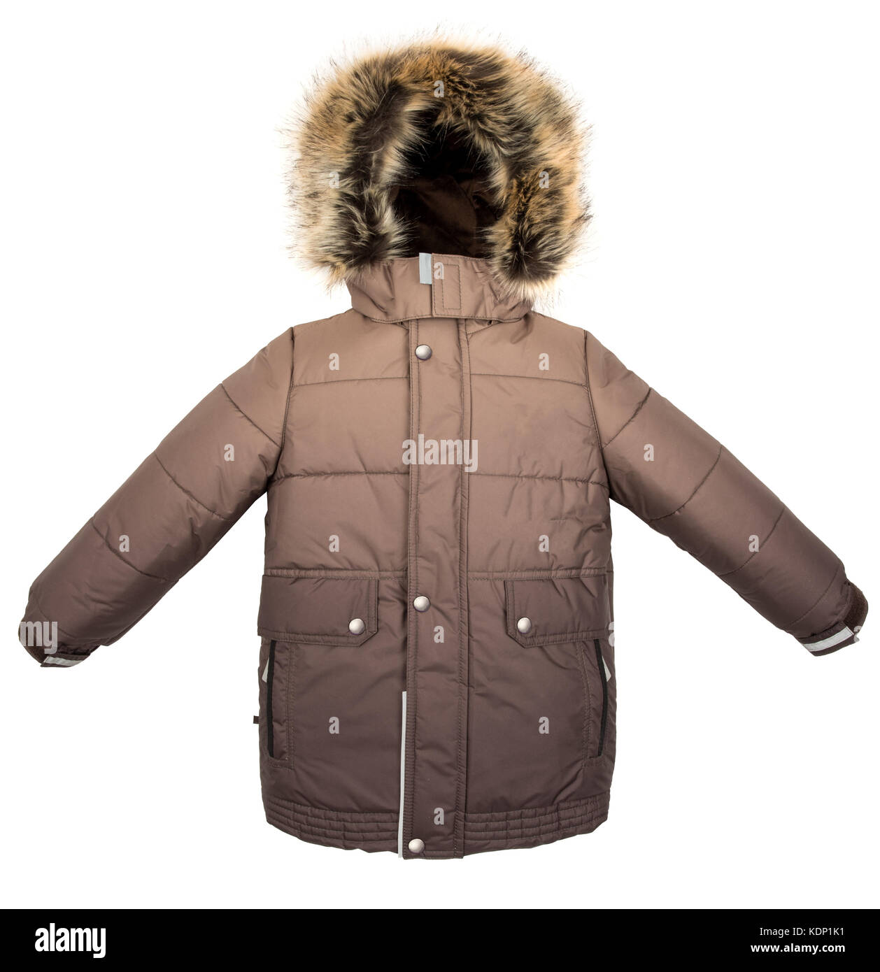 Winter warm jacket isolated on white background Stock Photo