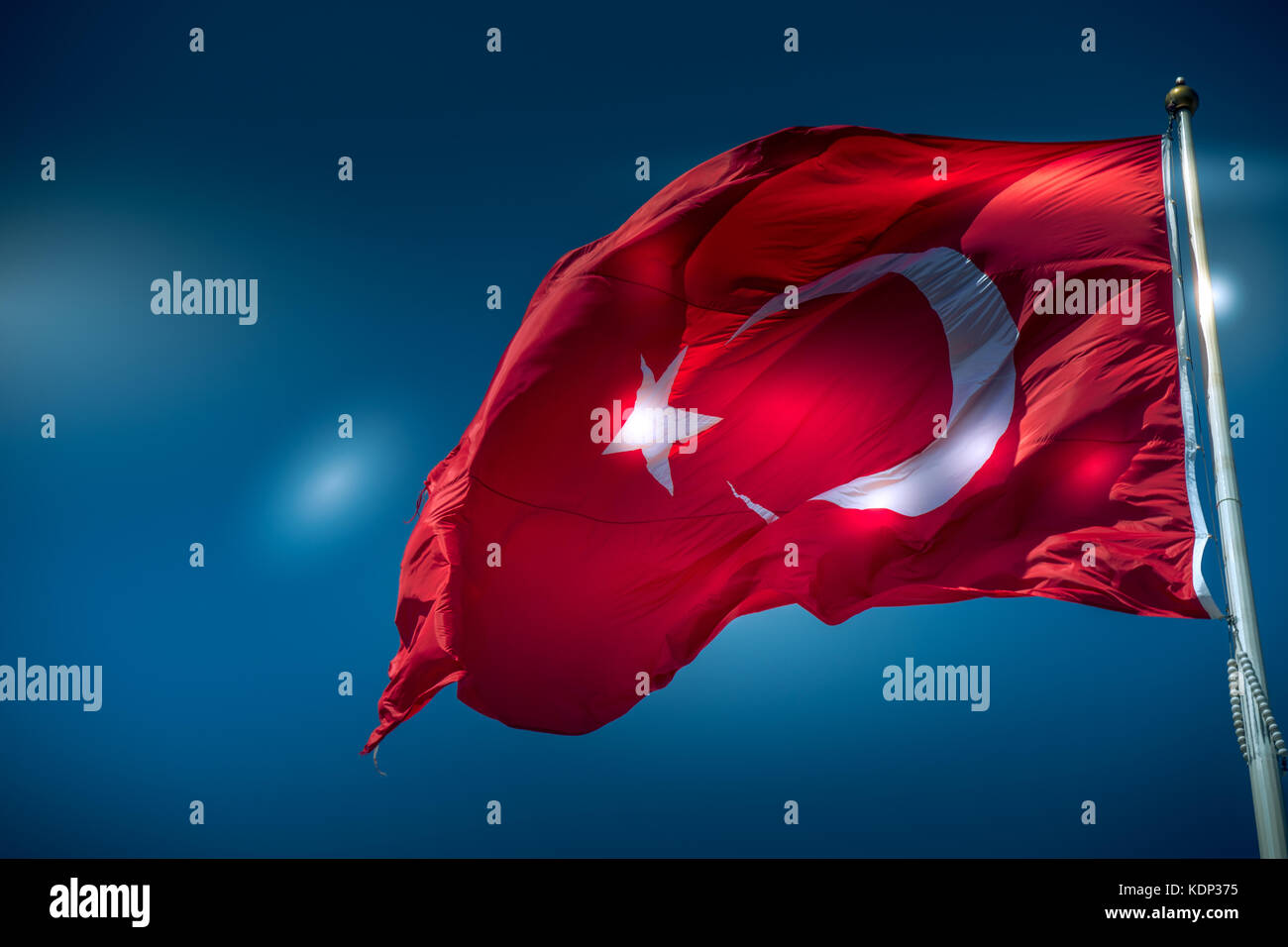 The Turkish national flag Stock Photo