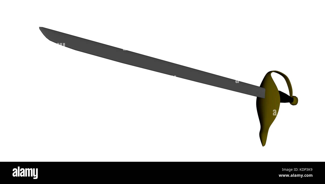 Sword isolated in white background - 3D render Stock Photo - Alamy