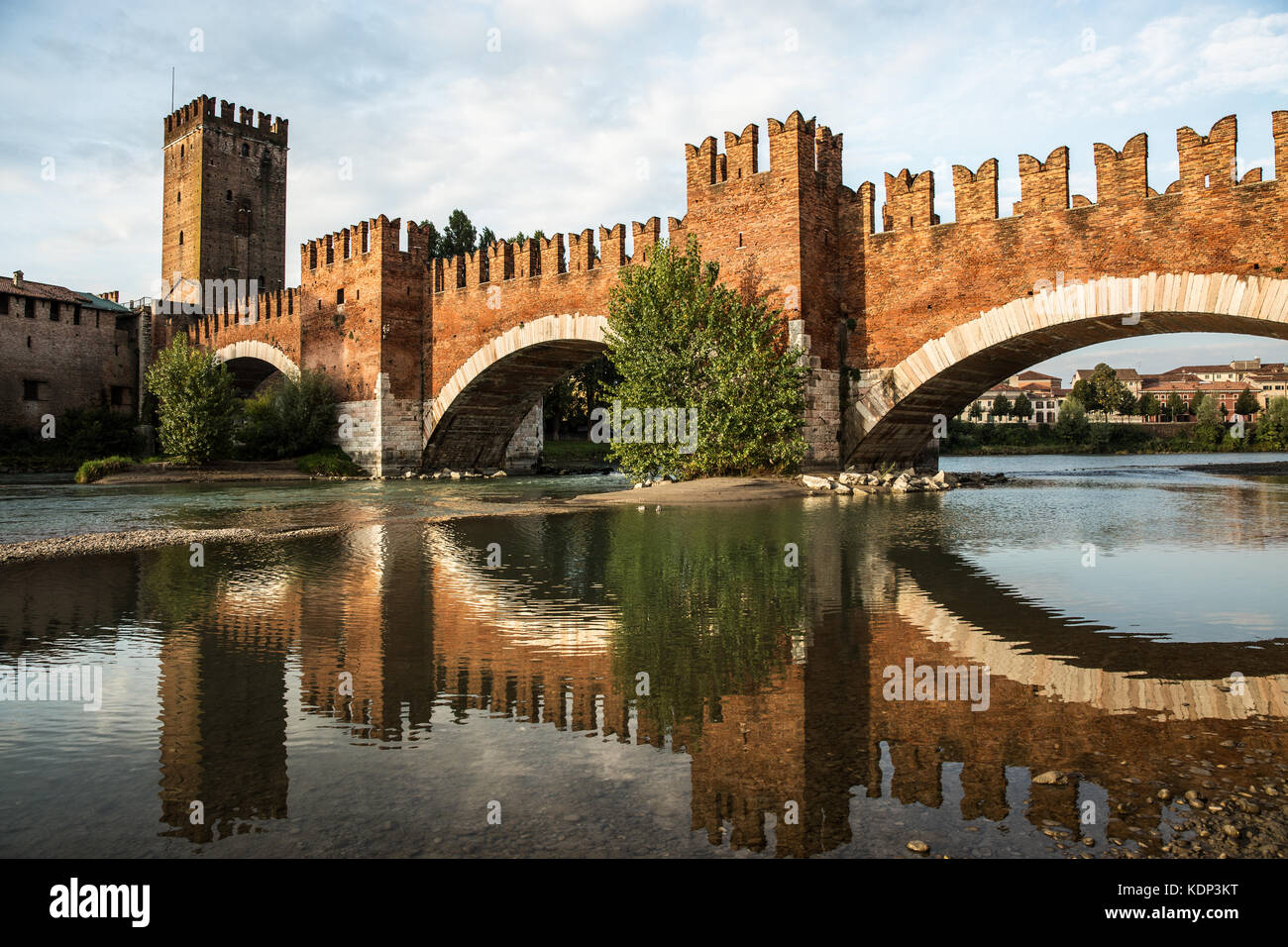 Castelvecchio Scaliger Bridge Over The Adige River In Verona Northern 