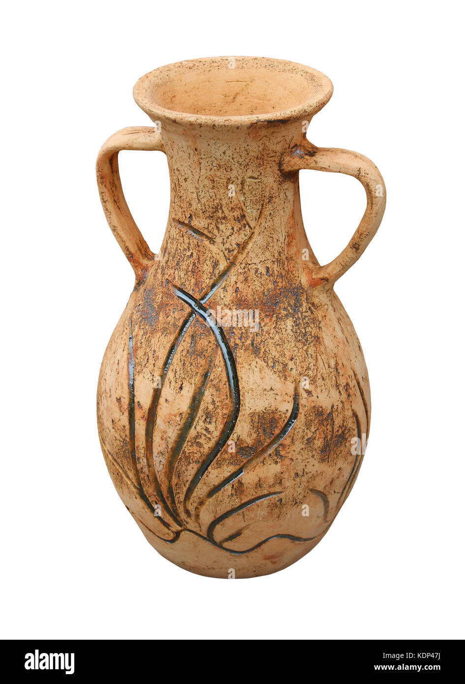 Antique clay vase isolated with clipping path included Stock Photo Alamy