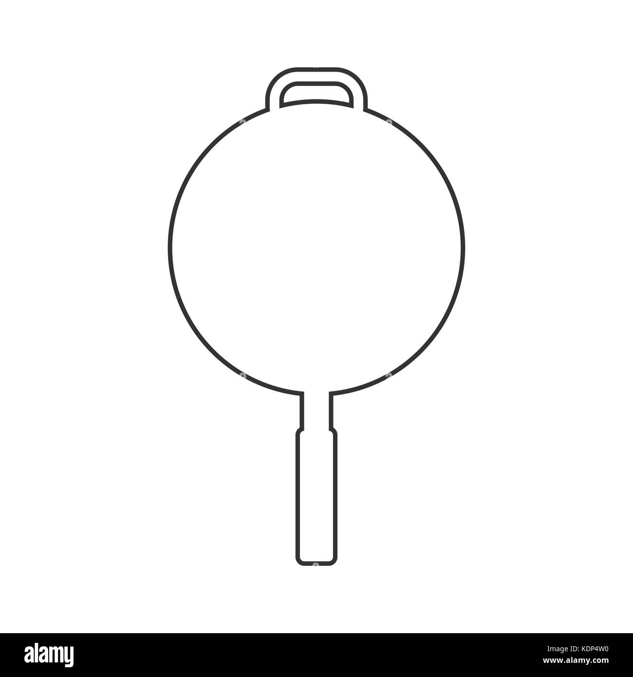 Pan cooking , vector line design icon Stock Photo - Alamy