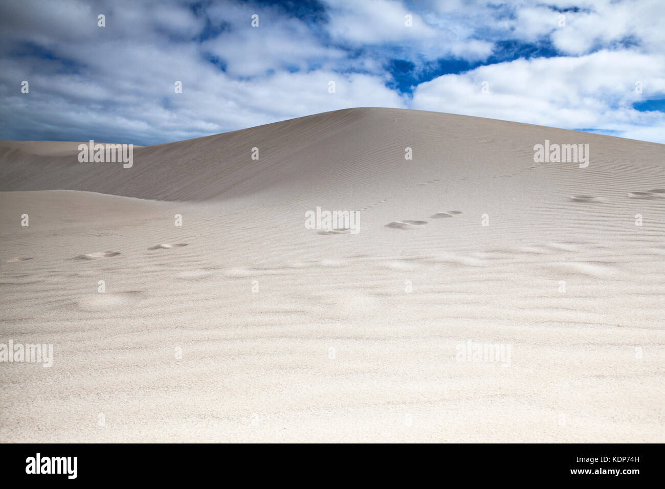 View of the desert Sand Dunes at Cape Verde on a sunny day Stock Photo