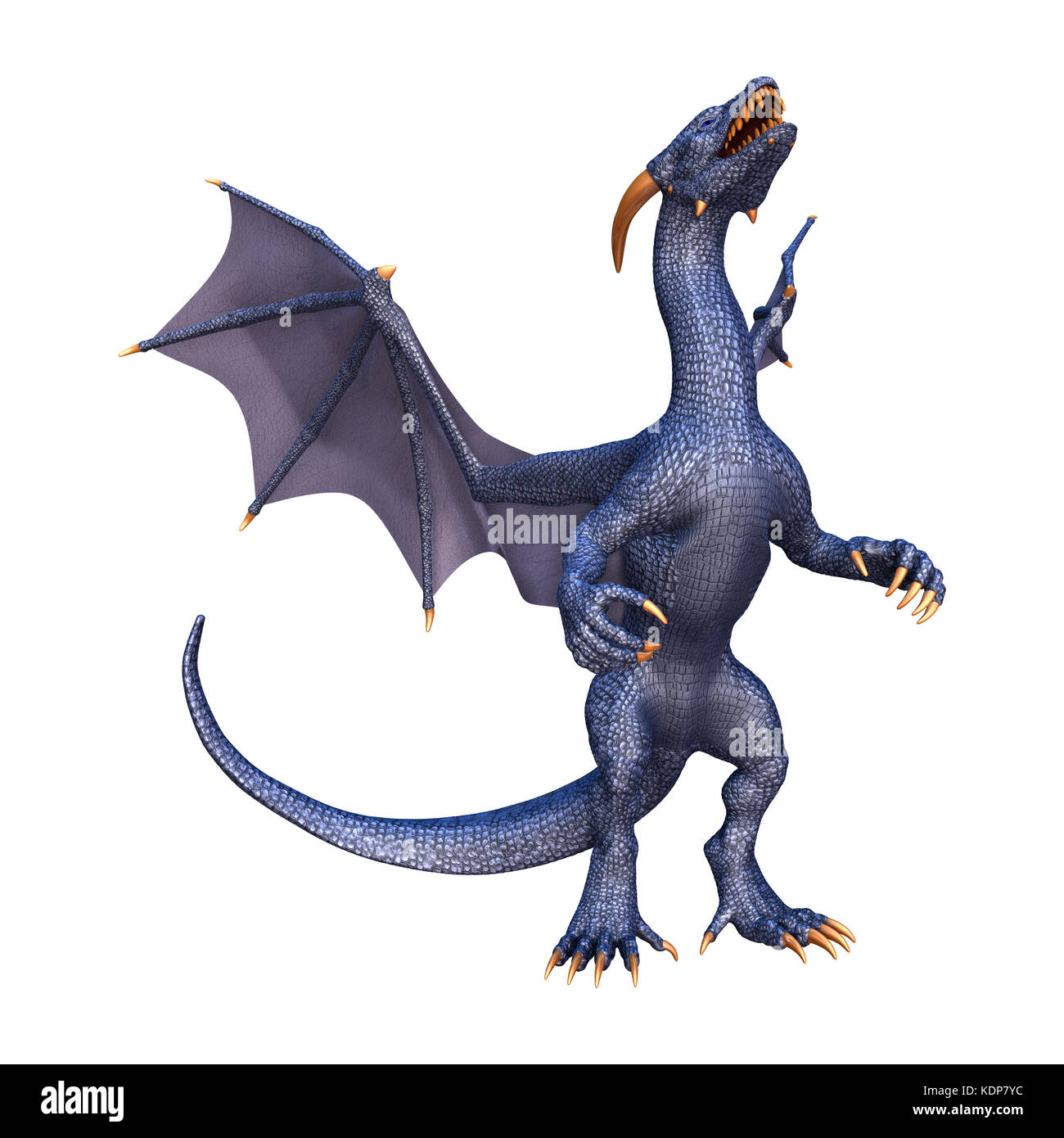 3D rendering of a fantasy dragon isolated on white background Stock ...