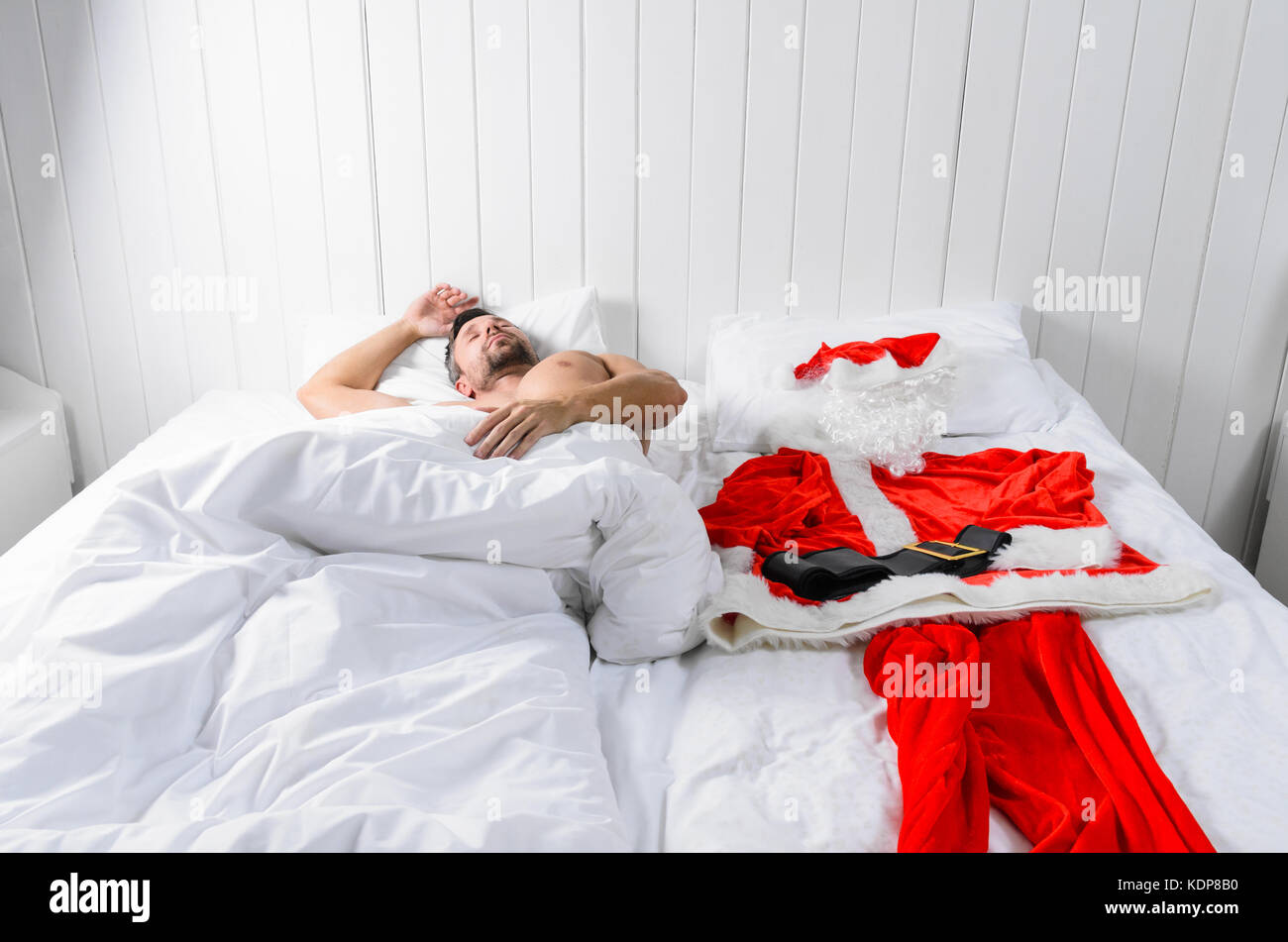 Santa getting ready for Christmas Stock Photo Alamy