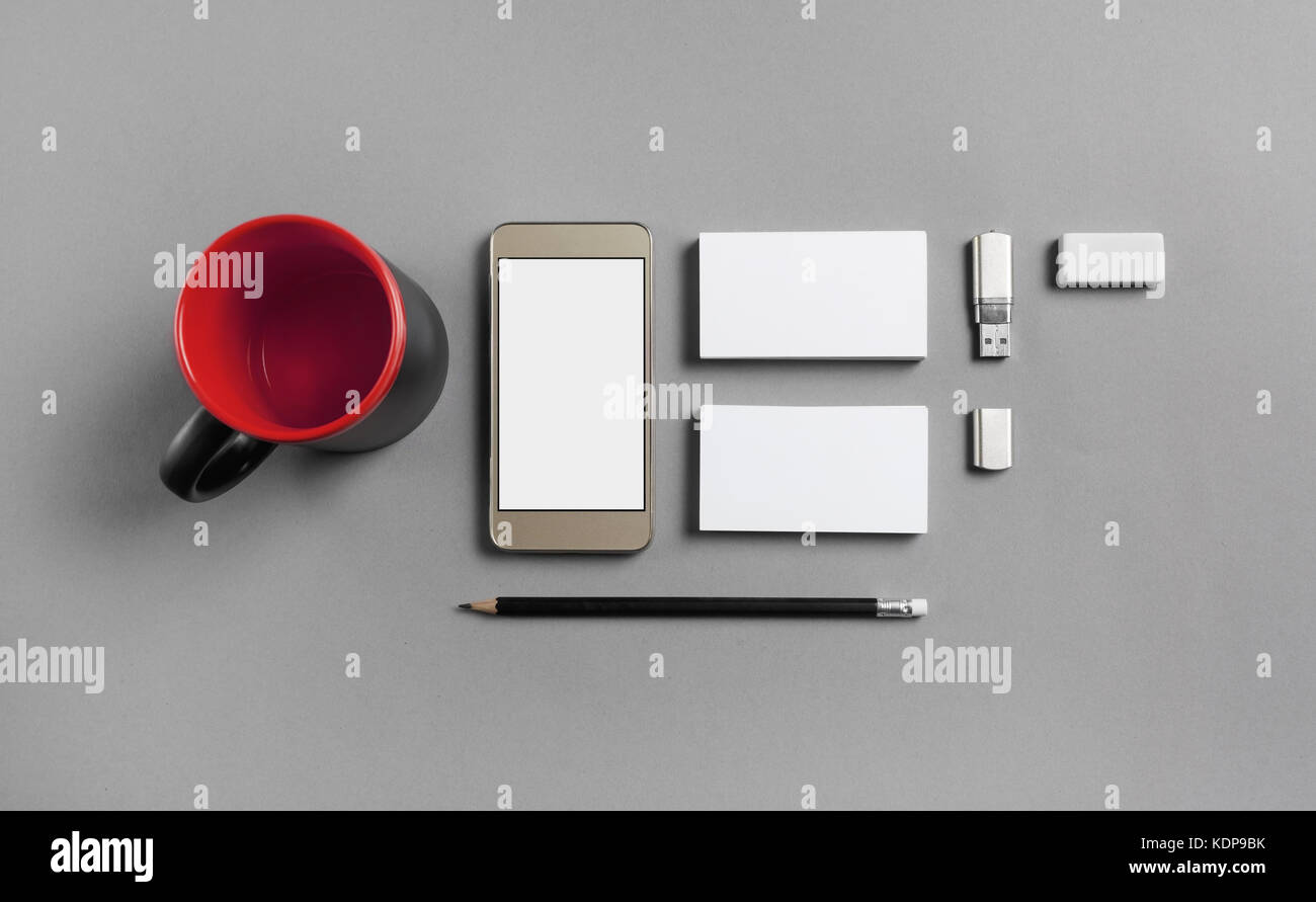 Blank stationery and gadgets template for placing your design. Mockup ...