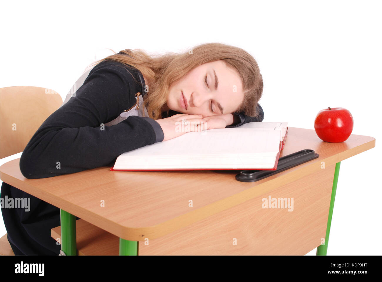Female Student Sleeping On Desk Stock Photos Female Student