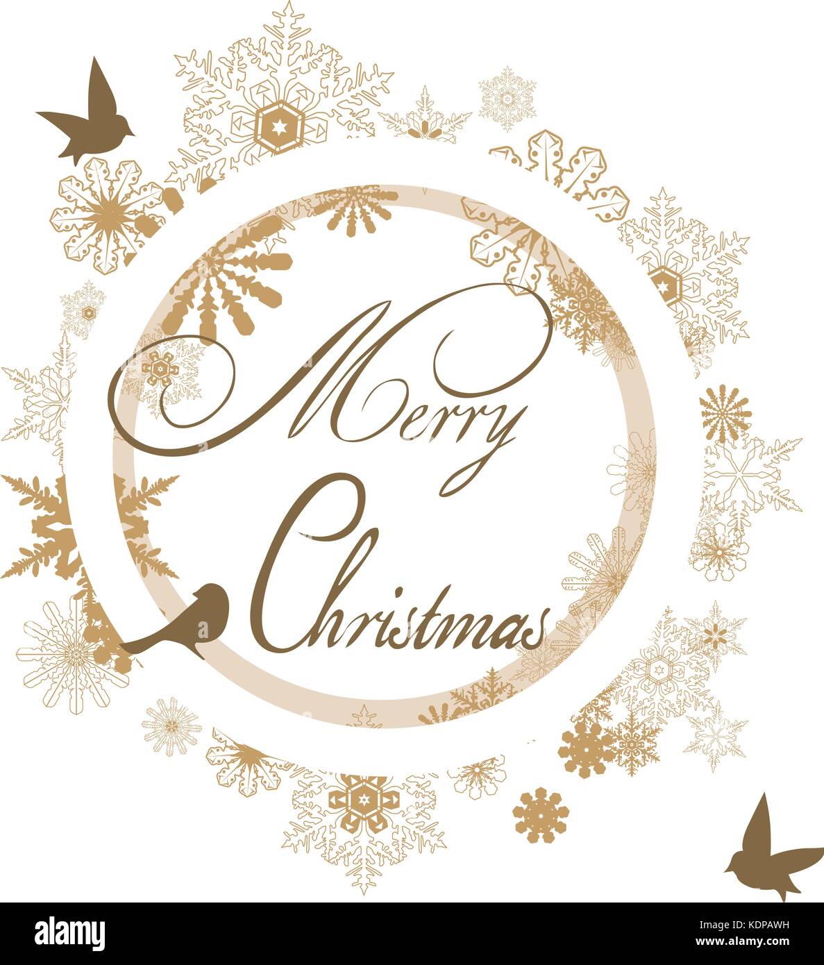 vector illustration of a Christmas frame with snowflakes and birds ...