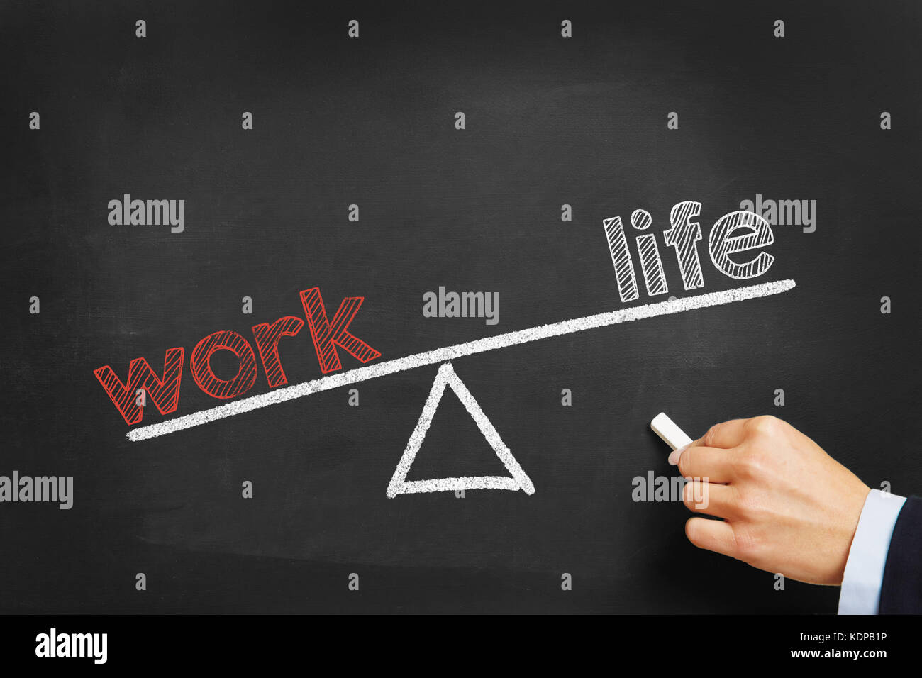 Work life balance concept on blackboard Stock Photo - Alamy