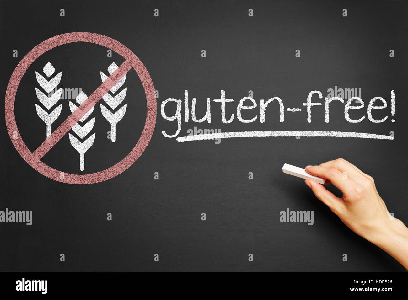 Symbol for gluten-free food on blackboard Stock Photo