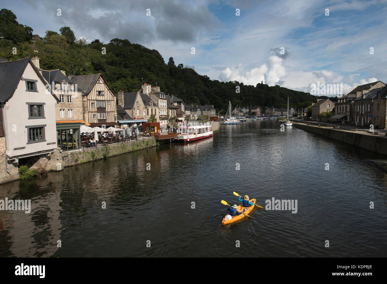 Canoeists on River Rance, Dinan, Brittany, France Stock Photo - Alamy