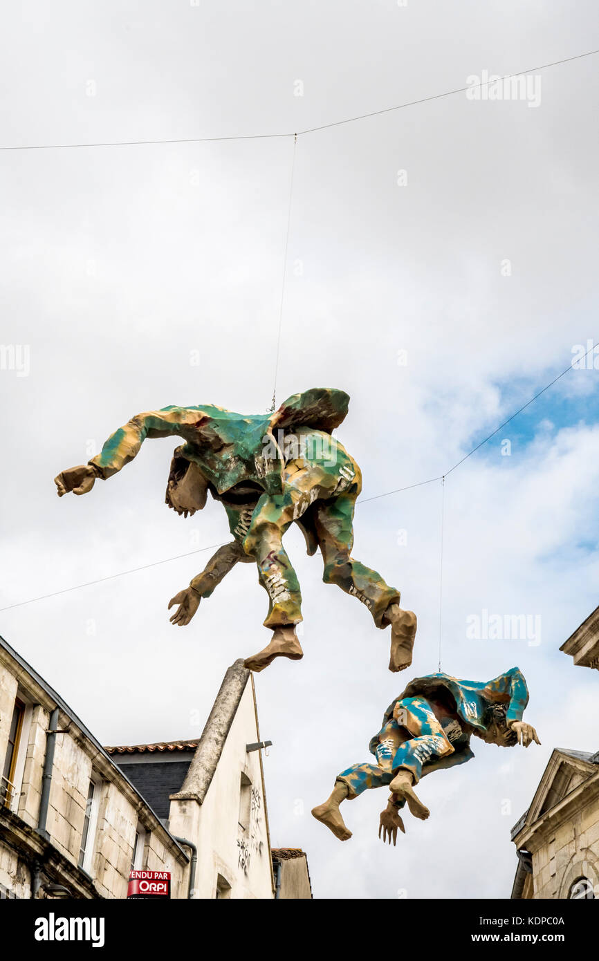 La Rochelle (France, Charente-Maritime):  Figuren schweben in der Luft Stock Photo