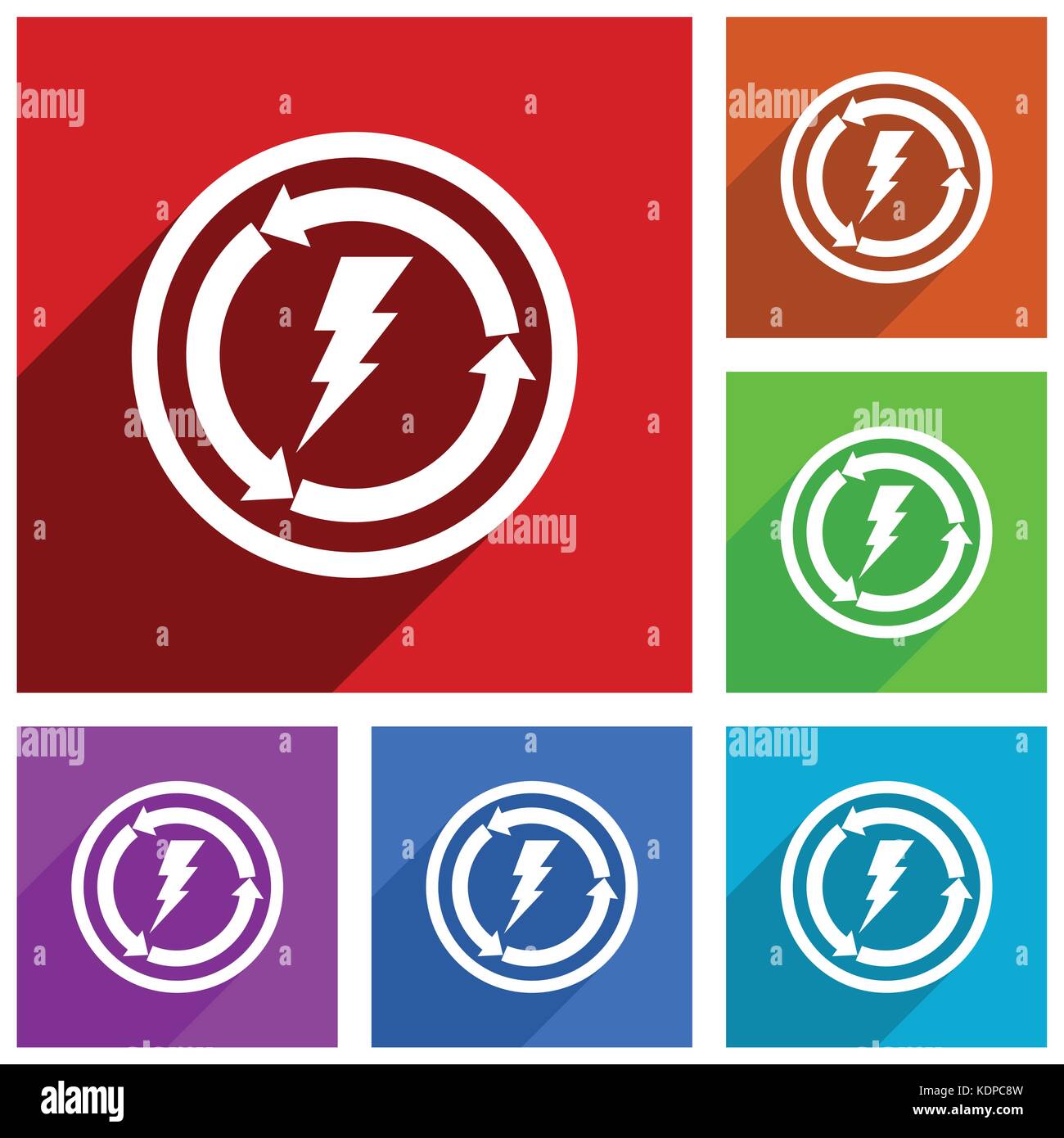 Renewable energy flat design vector icon set. Colorful buttons for web ...
