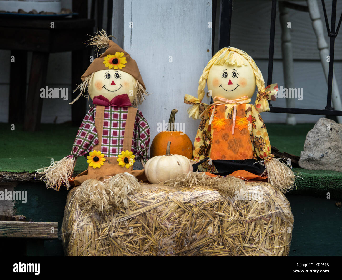 Fall Halloween Decorations Stock Photo Alamy