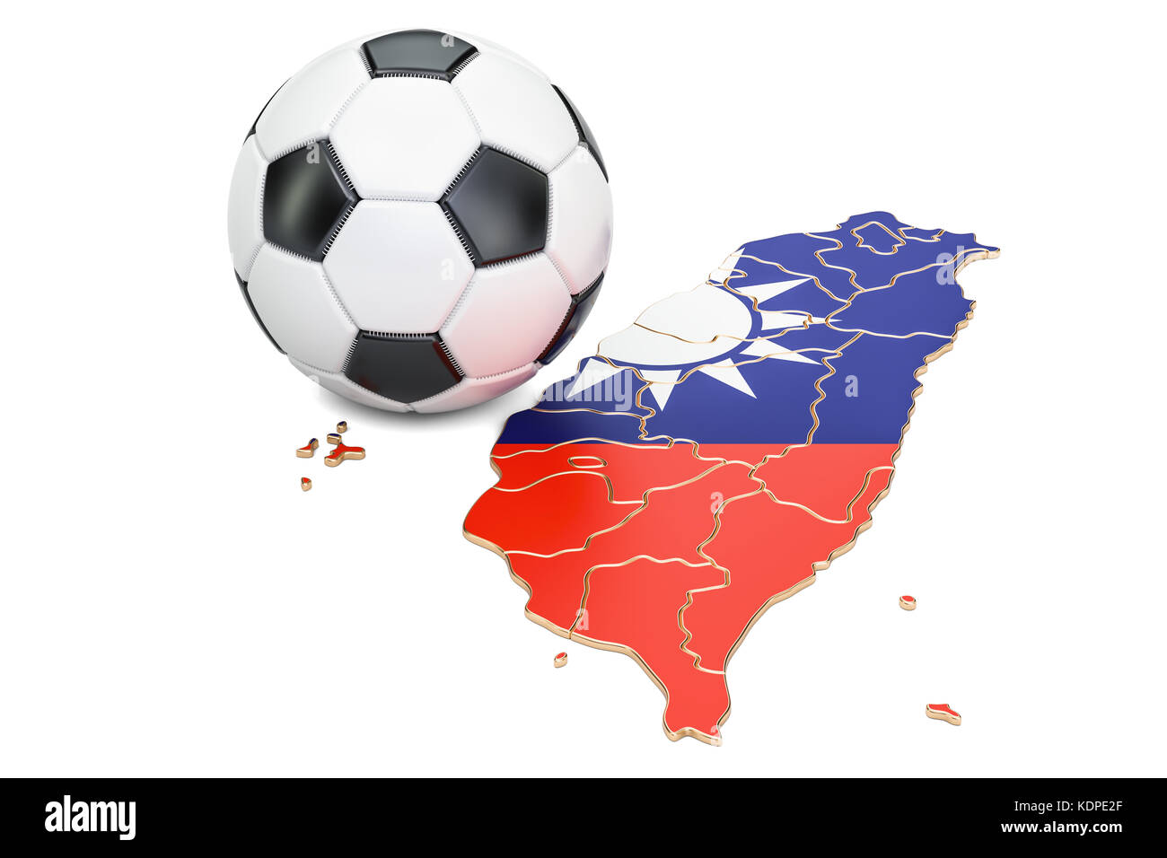 Football ball with map of Taiwan concept, 3D rendering Stock Photo - Alamy