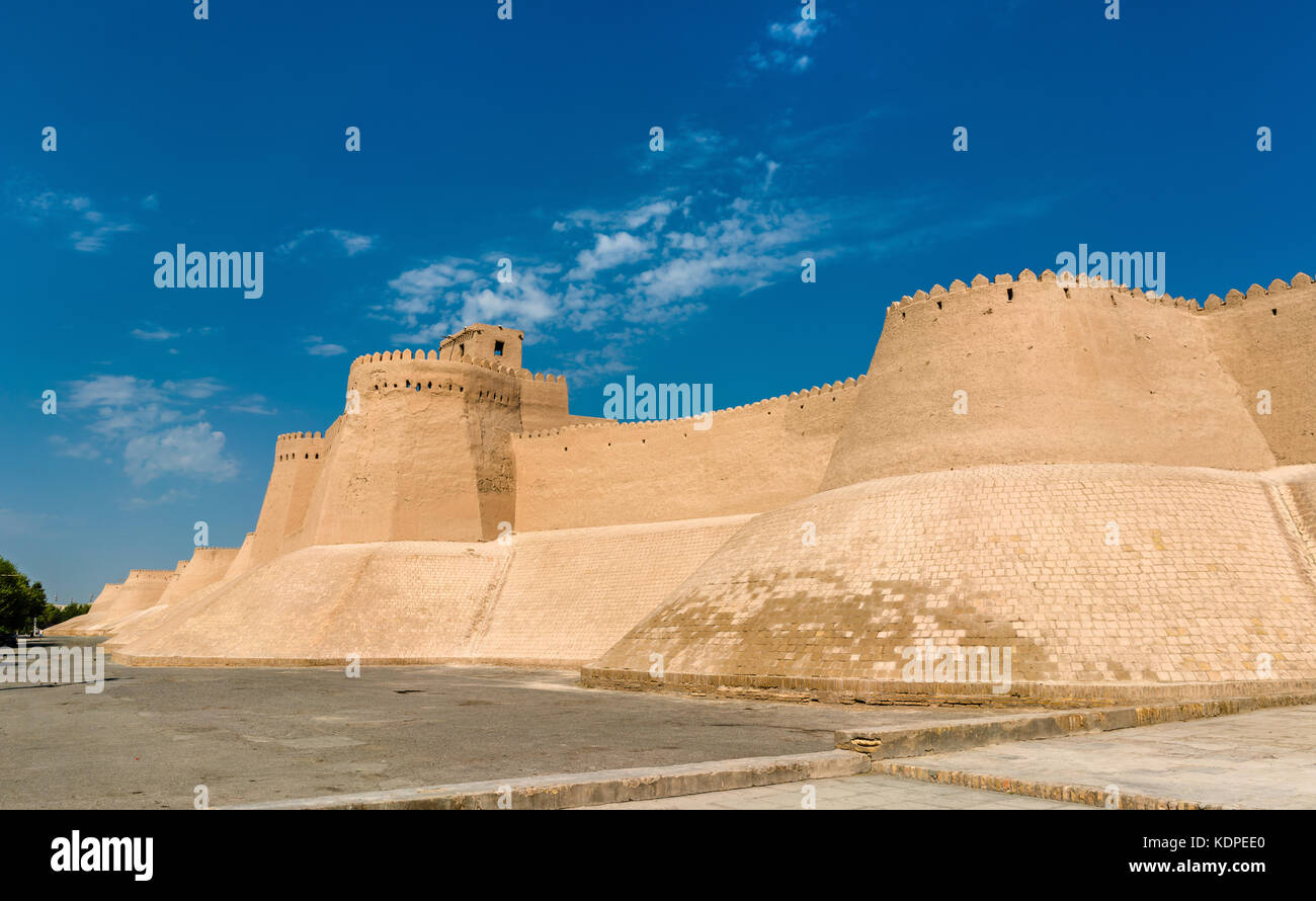 City walls of the ancient city of Ichan Kala in Khiva, Uzbekistan Stock Photo