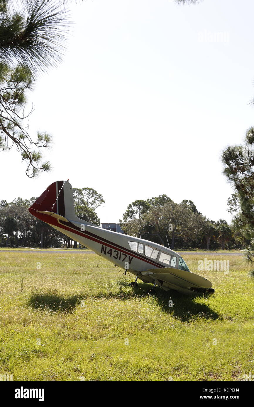 Crashed small plane Stock Photo