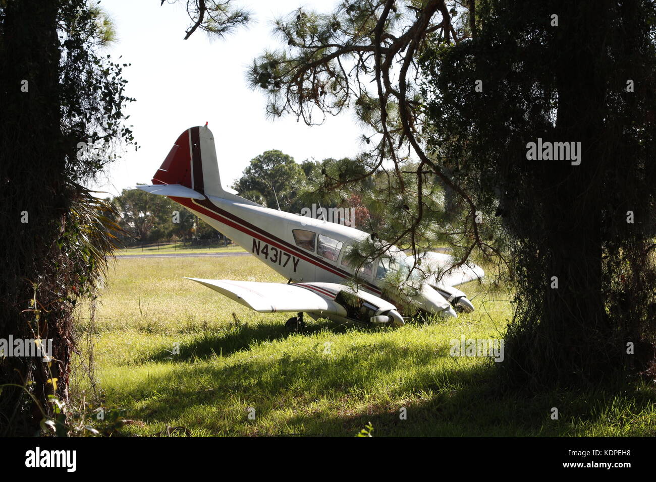 Crashed small plane Stock Photo