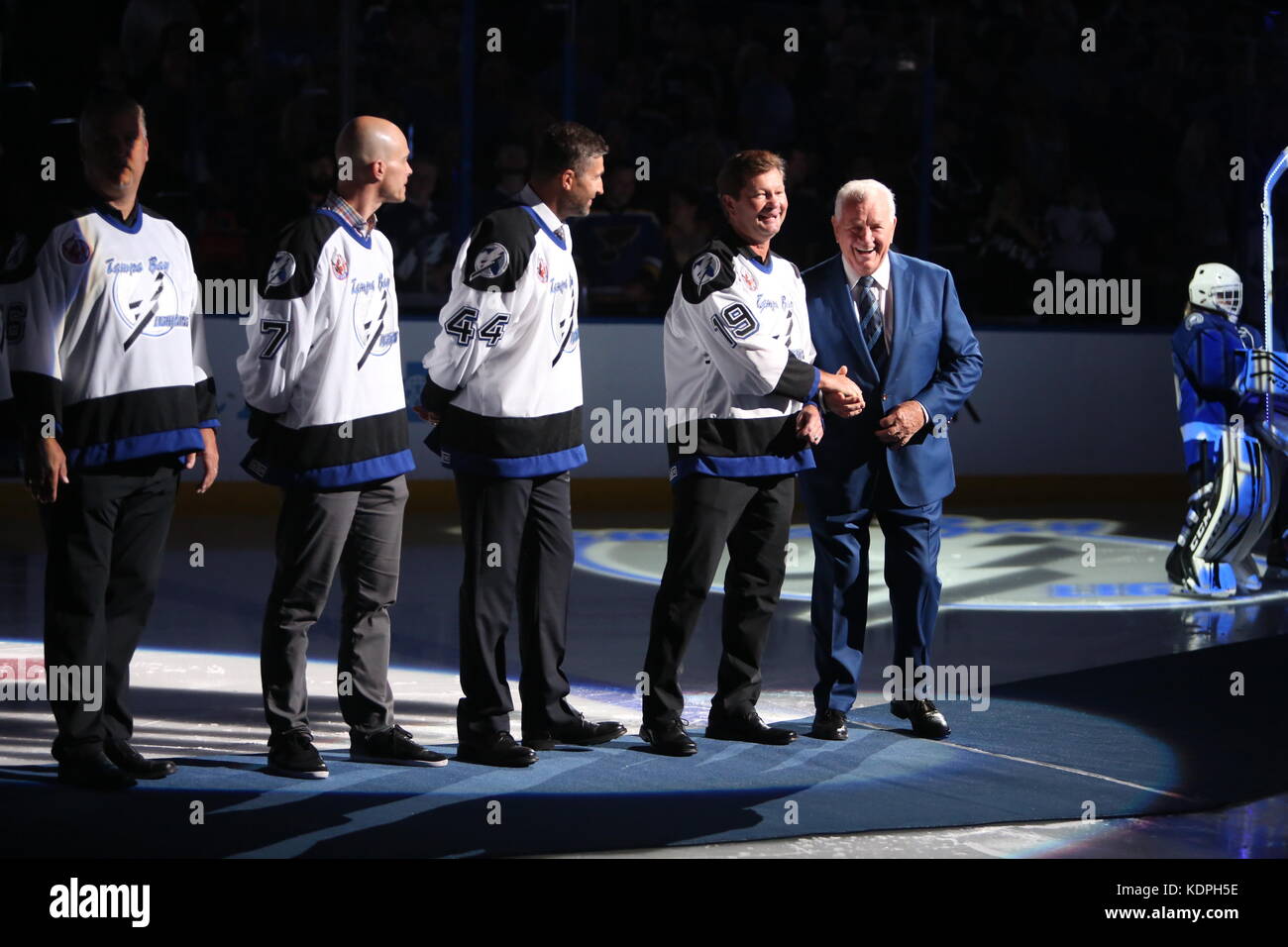 Tampa, Florida, USA. 14th Oct, 2017. Tampa Bay Lightning inaugural team
