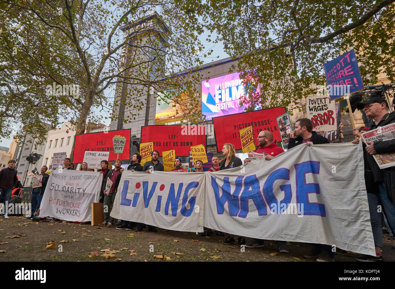 London Uk 15th Oct 2017 London Living Wage Protest By Cinema