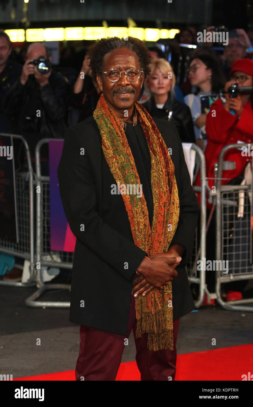 London, UK. 15th Oct, 2017. Clarke Peters, Three Billboards Outside Ebbing, Missouri - BFI LFF Closing Gala, Leicester Square, London UK, 15 October 2017, Photo by Richard Goldschmidt Credit: Rich Gold/Alamy Live News Stock Photo