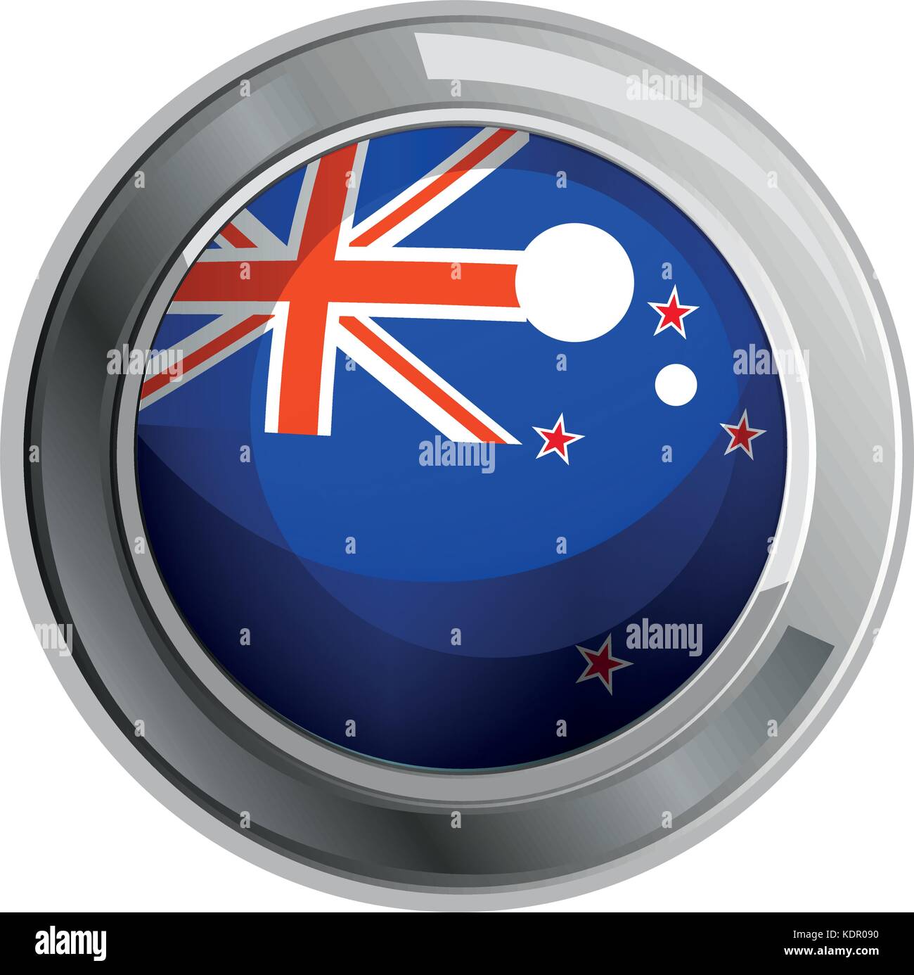Flag Of New Zealand In Round Icon Illustration Stock Vector Image Art Alamy