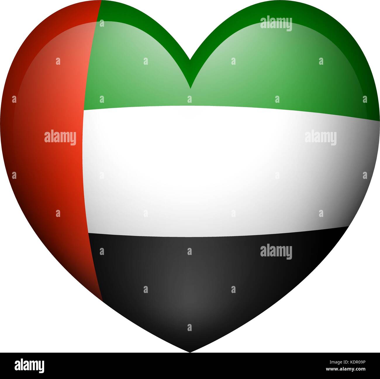 Arab Emirates flag in heart shape icon illustration Stock Vector Image ...