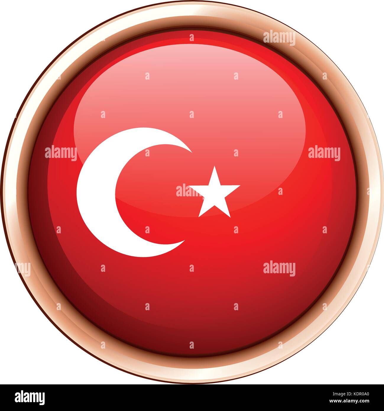 Turkey flag on round badge illustration Stock Vector Image & Art Alamy