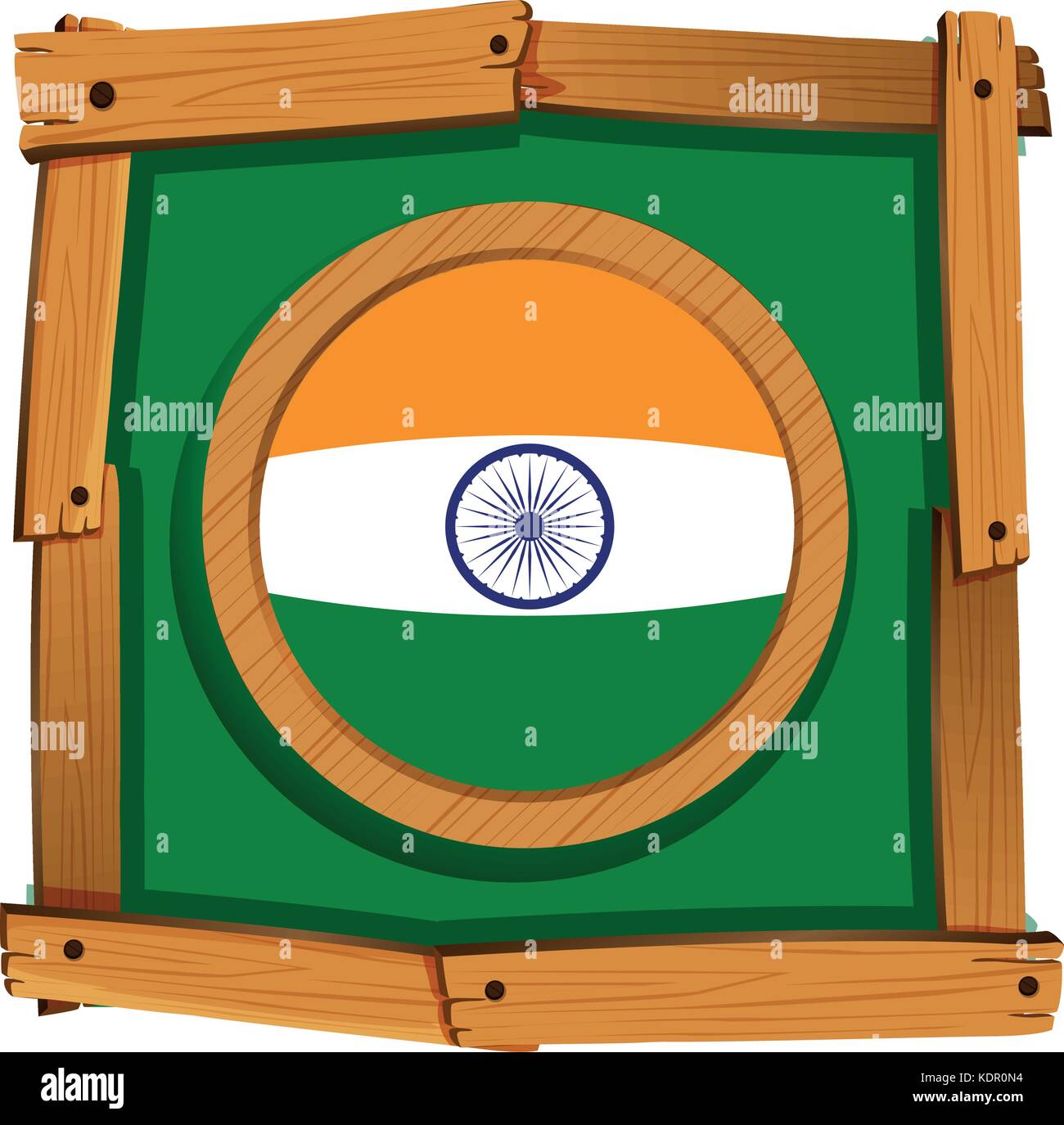 Flag of India in wooden frame illustration Stock Vector Image & Art - Alamy