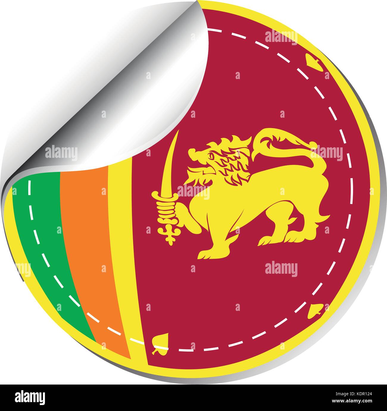 Sticker design for Sri Lanka flag illustration Stock Vector Image & Art