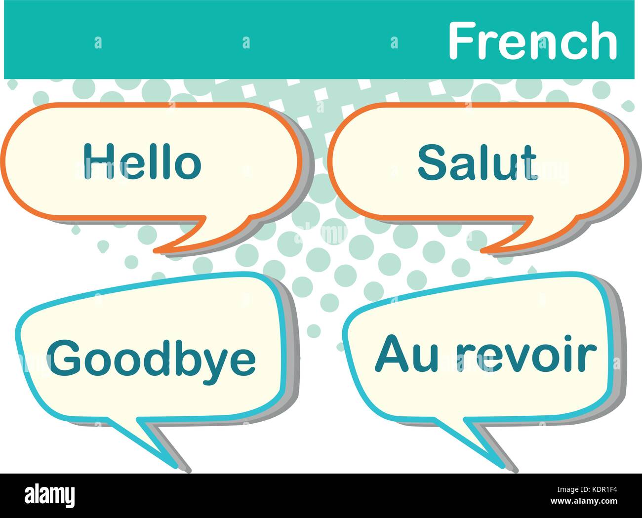 Different expressions in French language illustration Stock Vector ...