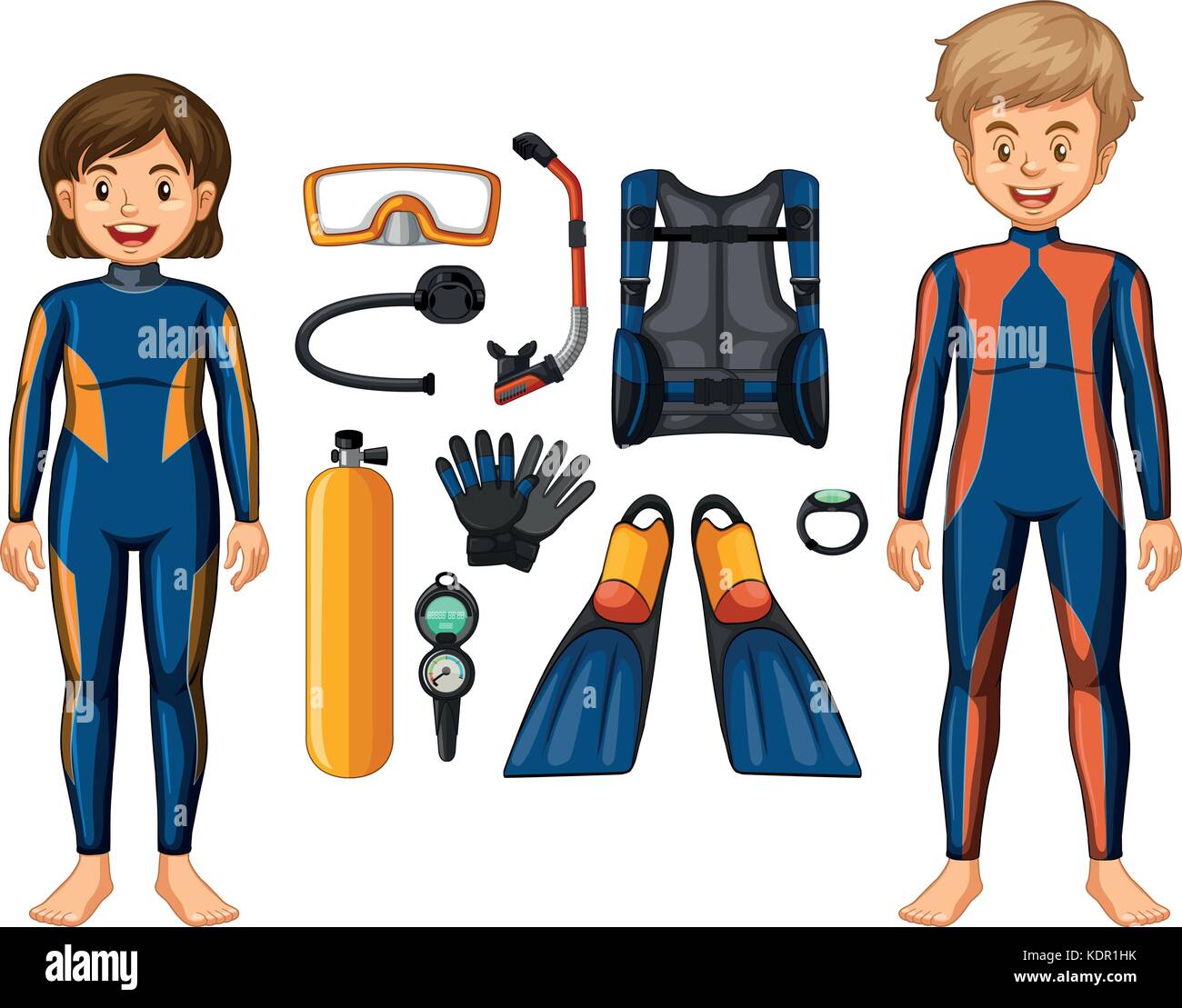 Woman scuba diving Stock Vector Images - Alamy