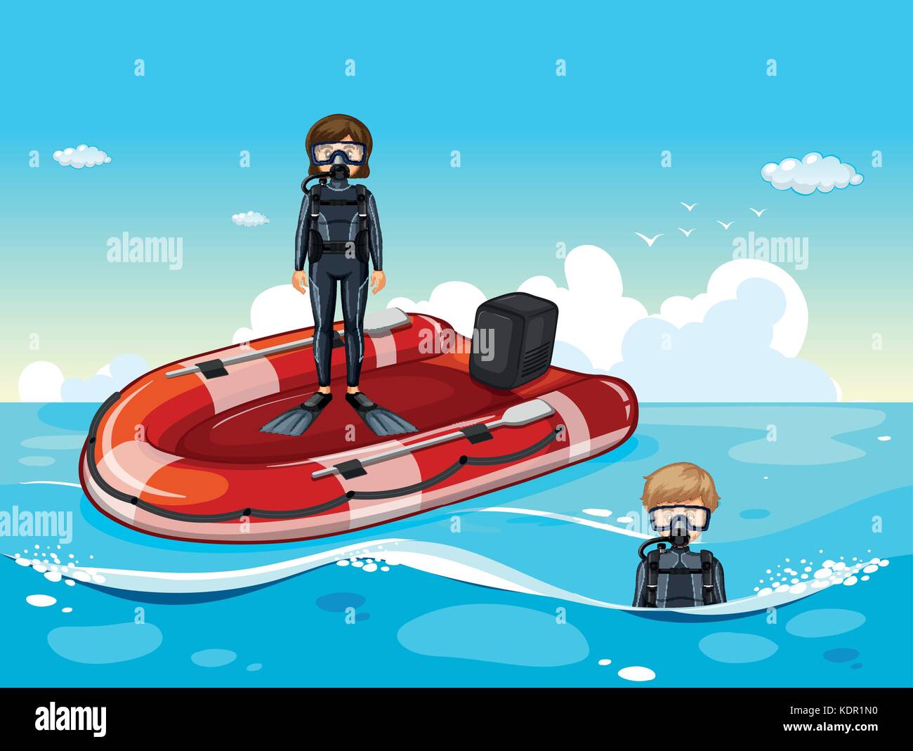 People diving in the ocean illustration Stock Vector Image & Art - Alamy