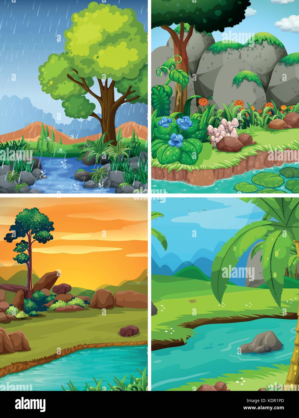 The four rivers Stock Vector Images - Alamy