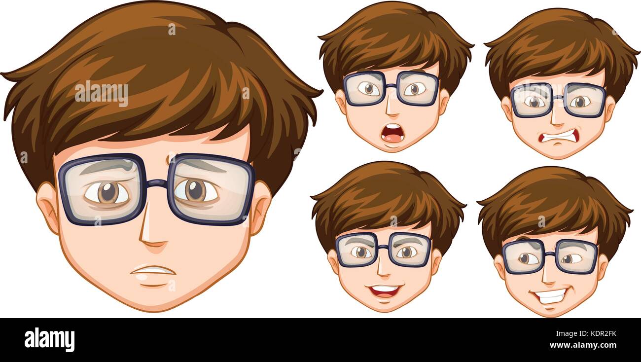 Five different facial expressions Stock Vector Images Alamy