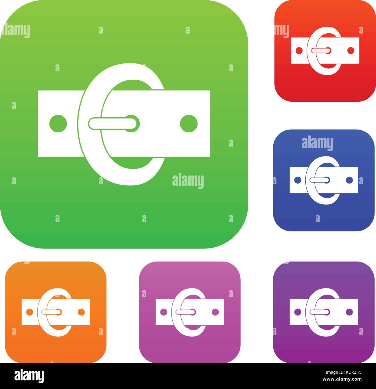 Buckle belt set color collection Stock Vector