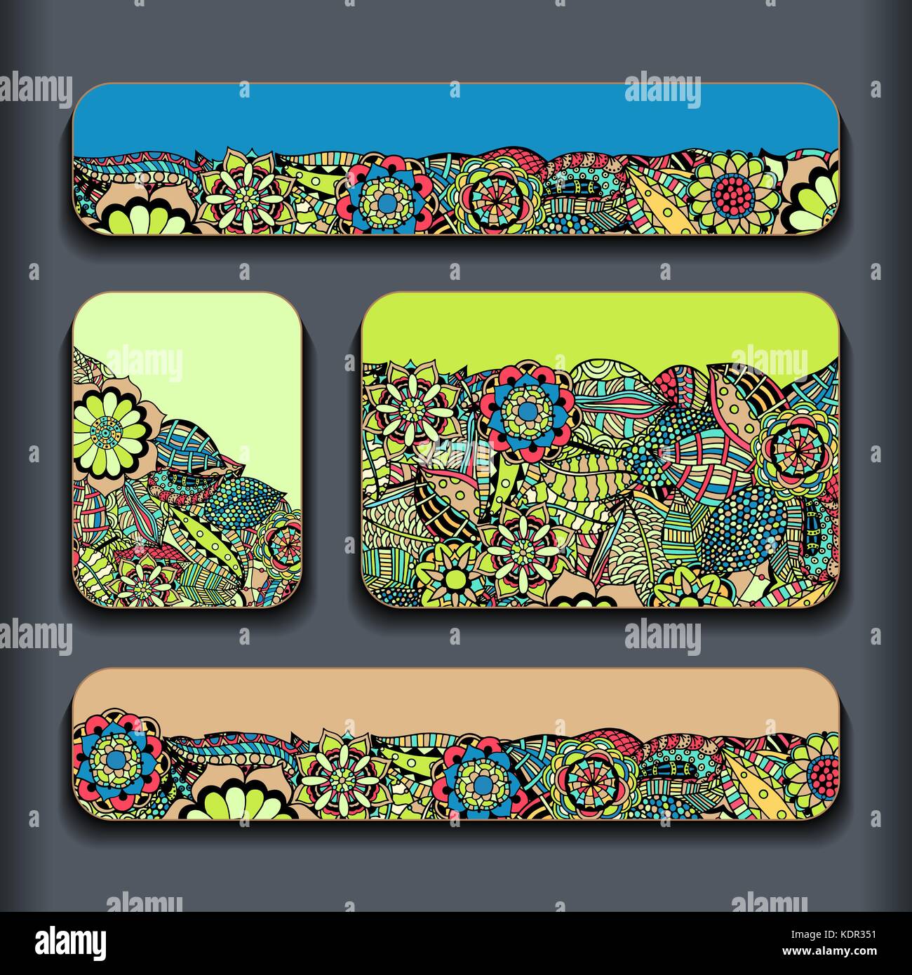 Abstract ethnic pattern cards set. vector illustration image Stock ...