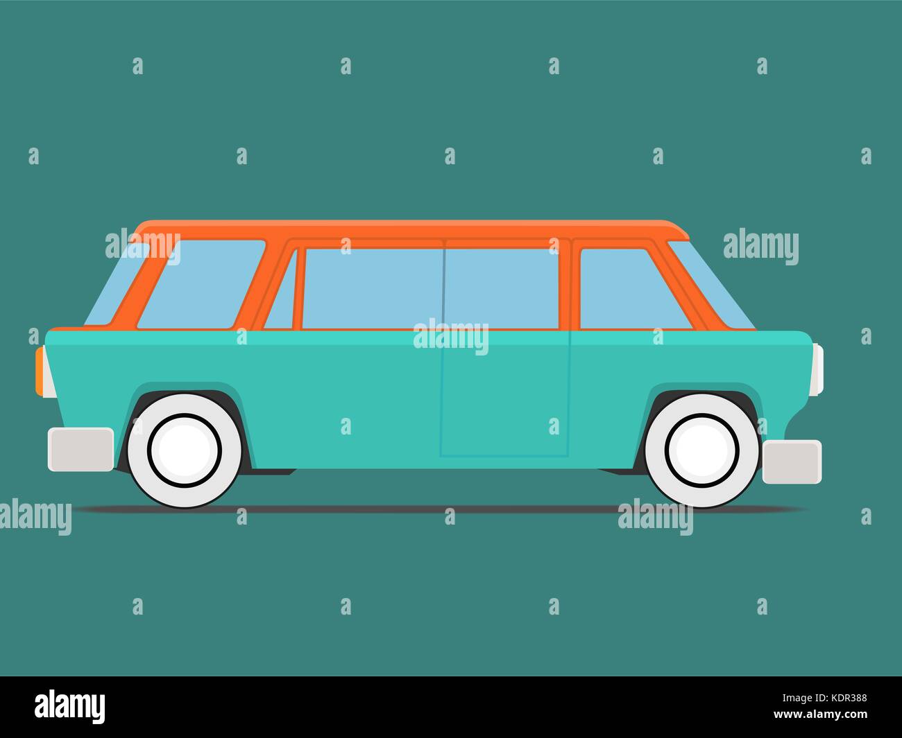 Vector illustration of a retro travel van Stock Vector Image & Art - Alamy
