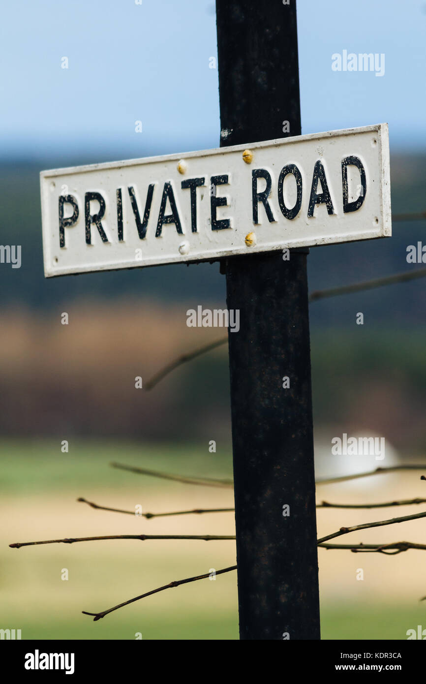 A sign that says private road Stock Photo Alamy