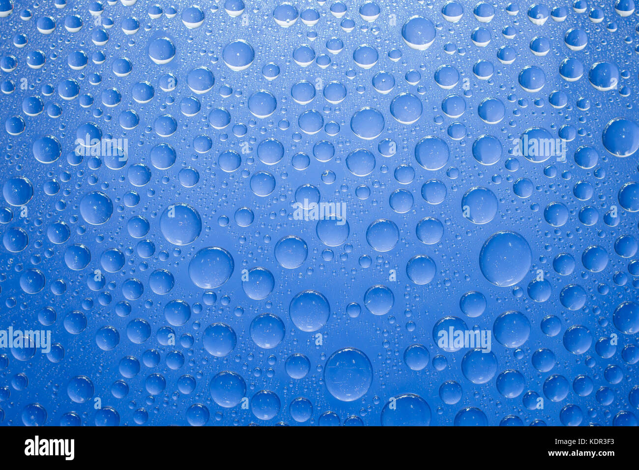 Water drops blue background. Water drops on glass background Stock ...