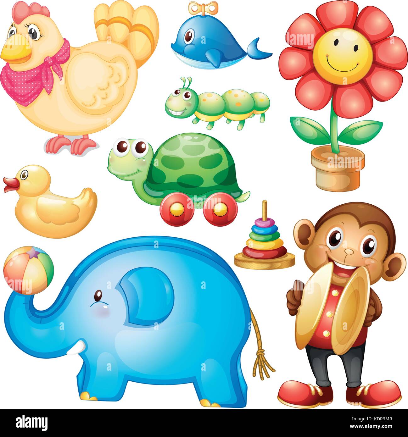 Different designs of toys illustration Stock Vector