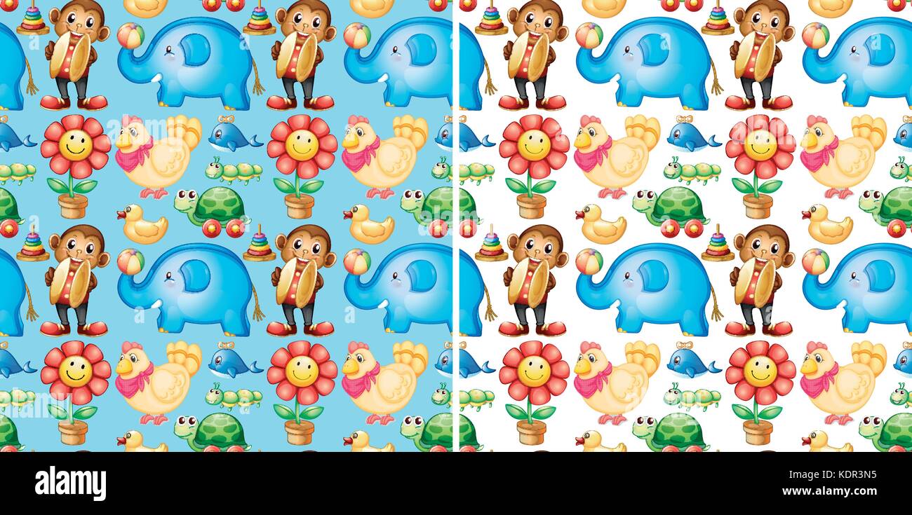 Seamless background with many toys illustration Stock Vector Image ...