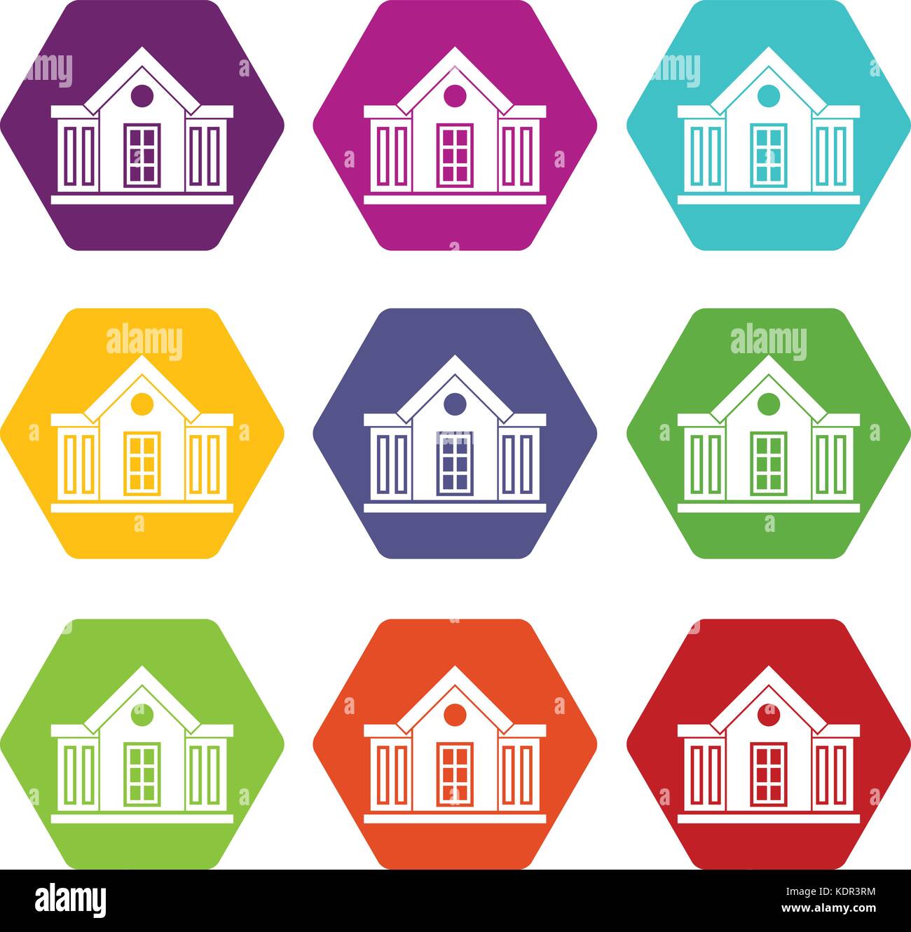 Mansion icon set color hexahedron Stock Vector Image & Art - Alamy