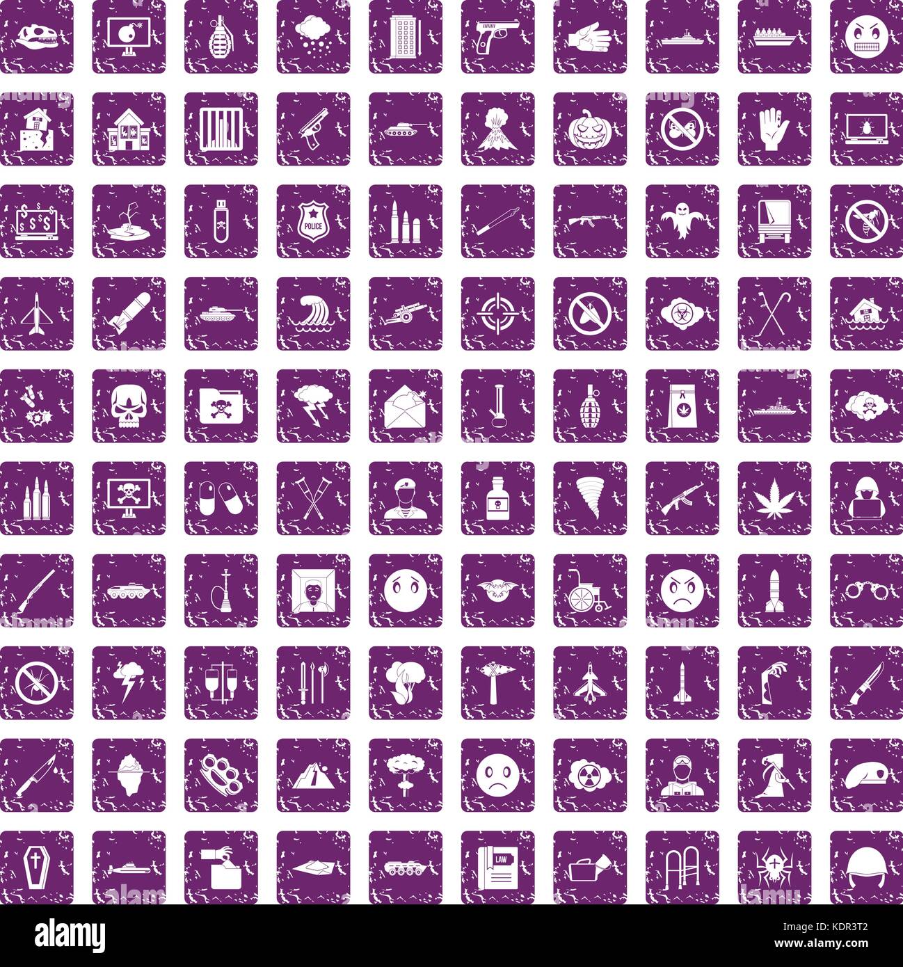 100 oppression icons set grunge purple Stock Vector Image & Art - Alamy