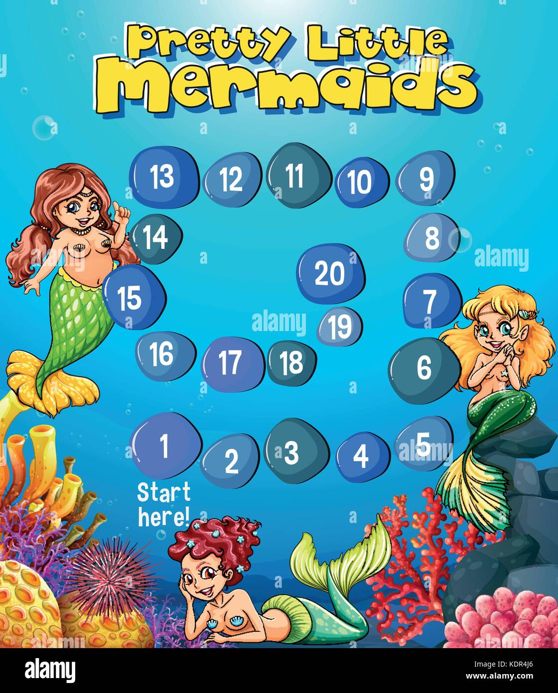 Coral mermaids Stock Vector Images - Alamy