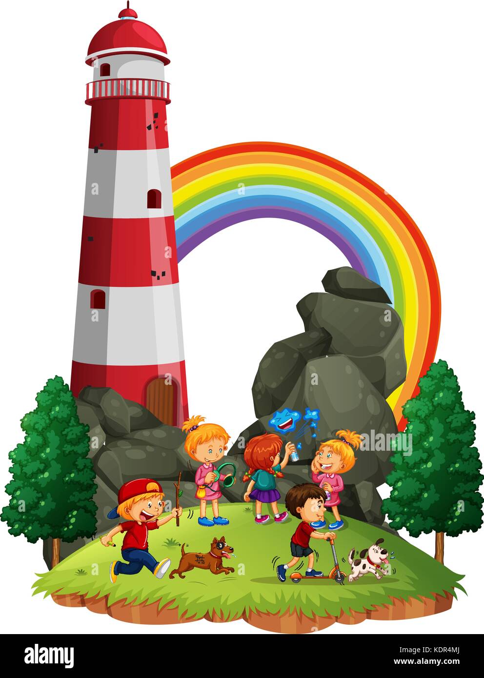 Children playing in the park illustration Stock Vector Image & Art - Alamy